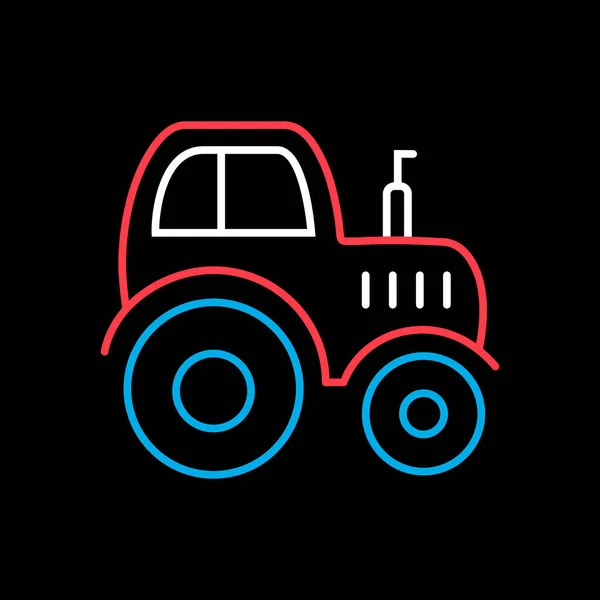 Traktor Isolerad Platt Svart Bakgrund Ikon Bondemaskin Jordbruksskylt Diagram Symbol — Stock vektor