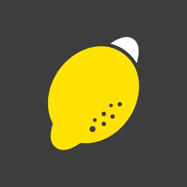 在黑暗背景图标上的柠檬向量字形 食品和饮料网站 应用程序设计 移动应用程序和印刷媒体 用户界面的图形符号 — 图库矢量图片