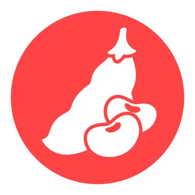 Fransız fasulye izole tasarım vektör simgesi. Sebze işareti. Gıda ve içecek web sitesi için grafik sembolü, uygulama tasarımı, mobil uygulamalar ve yazdırma ortamı, logo, UI