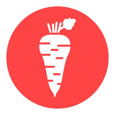 Yaban havucu kökü izole vektör sembolü. Sebze işareti. Gıda ve içecek web sitesi için grafik sembolü, uygulama tasarımı, mobil uygulamalar ve yazdırma ortamı, logo, UI