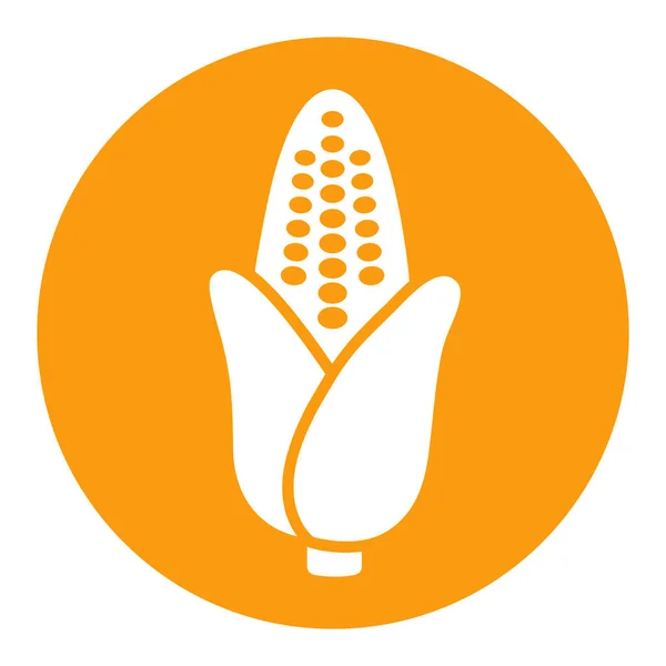 Kukurydza Wyizolowana Ikona Wektora Glifu Znak Warzywny Symbol Graficzny Strony — Wektor stockowy