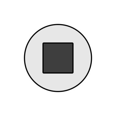 Düz renk vektör gri tonlama simgesini durdur. Müzik ve ses web sitesi için grafik sembolü ve uygulama tasarımı, logo, uygulama, UI