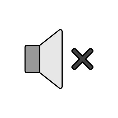 Renk vektörü gri ölçekli simge kapalı ses. Sesi aç. Sessiz düğme. Müzik ve ses web sitesi için grafik sembolü ve uygulama tasarımı, logo, uygulama, UI