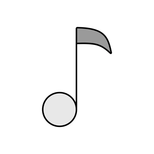Note Musique Vecteur Couleur Plate Icône Niveaux Gris Symbole Graphique — Image vectorielle