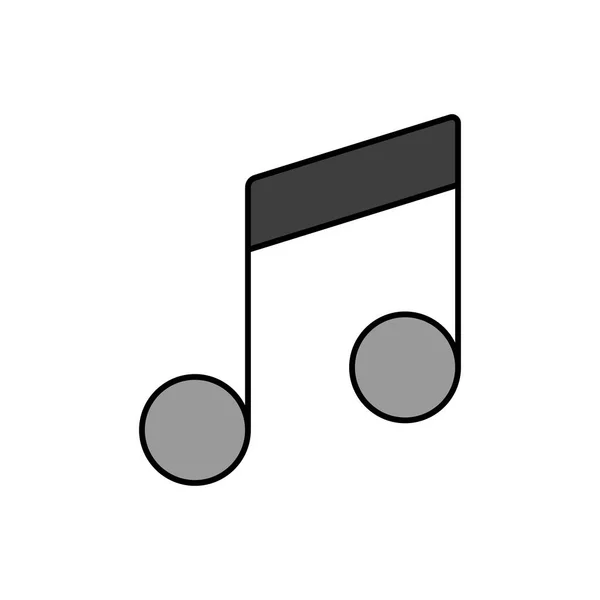 Note Musique Vecteur Couleur Plate Icône Niveaux Gris Symbole Graphique — Image vectorielle