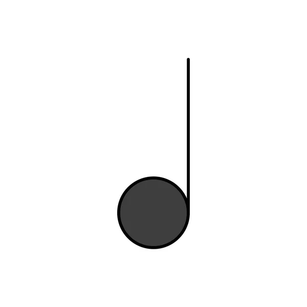 Musik Notiz Flachen Farbvektor Graustufensymbol Grafik Symbol Für Musik Und — Stockvektor