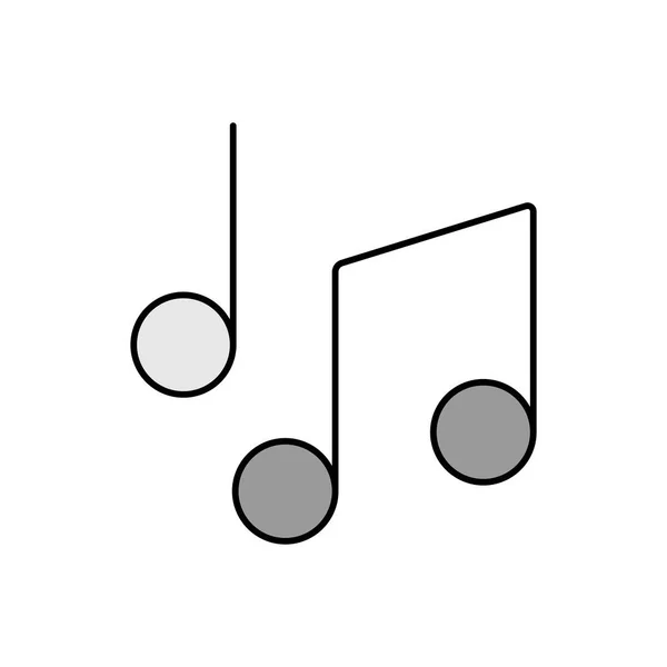 Noten Lied Melodie Oder Melodie Farbvektor Graustufensymbol Grafik Symbol Für — Stockvektor