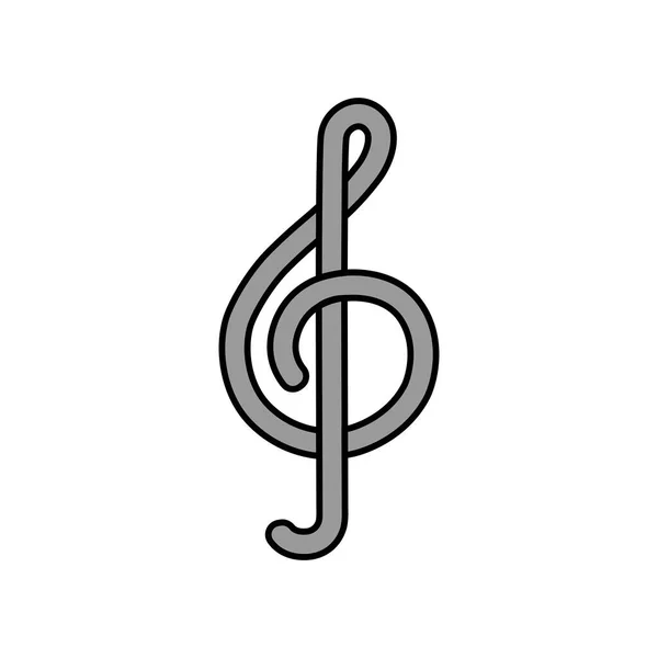 Icono Escala Grises Vector Color Clave Triple Signo Musical Símbolo — Vector de stock