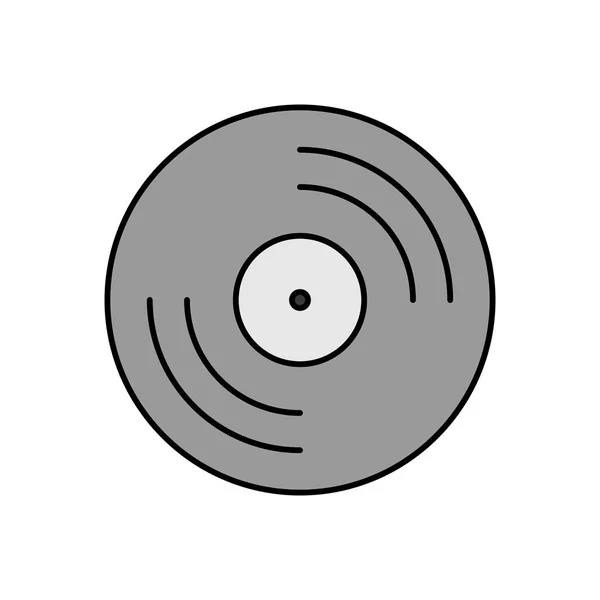 Enregistrement Vinyle Enregistrement Vecteur Couleur Icône Échelle Gris Panneau Musical — Image vectorielle