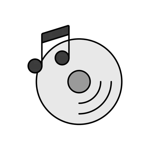 Disque Note Musique Couleur Vecteur Échelle Gris Icône Panneau Musical — Image vectorielle