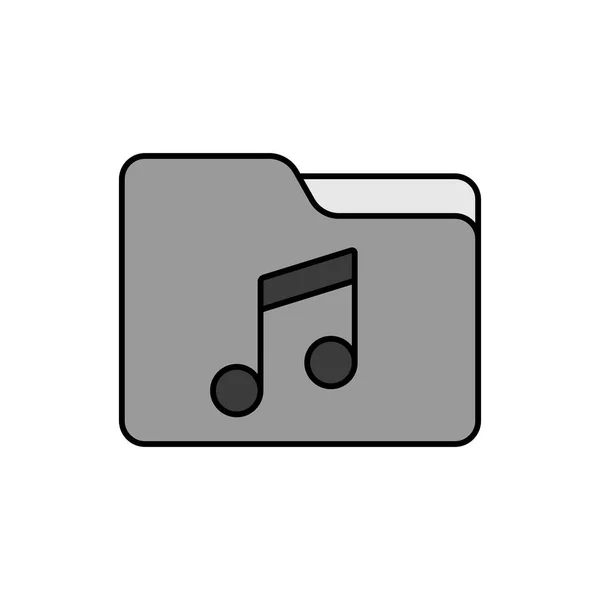 Файл Теки Кольоровою Нотою Музики Векторна Піктограма Сірого Кольору Музичний — стоковий вектор