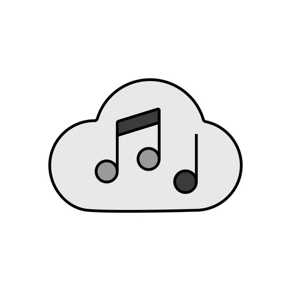 Музична Нота Хмарний Звук Кольору Вектор Сірого Кольору Піктограма Музичний — стоковий вектор