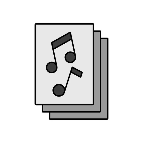 Музична Книга Музичними Нотами Кольоровий Вектор Сірого Кольору Значок Символ — стоковий вектор
