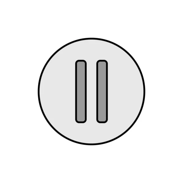 Призупинити Колір Кнопок Вектор Плоска Сіра Піктограма Символ Графіку Дизайну — стоковий вектор