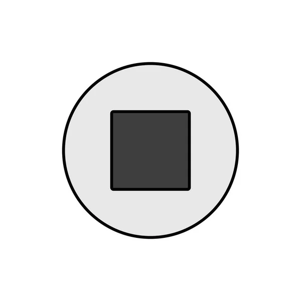 Кнопка Остановки Плоский Вектор Серого Цвета Значок Графический Символ Музыкального — стоковый вектор