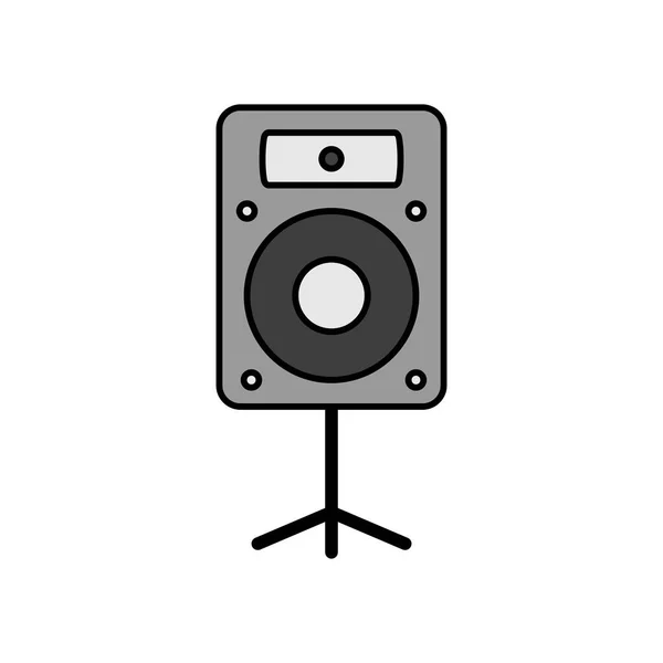 Εικονίδιο Διαβαθμίσεων Του Γκρι Διανυσματικού Ακουστικού Ομιλητή Μουσική Στήλη Σύμβολο — Διανυσματικό Αρχείο