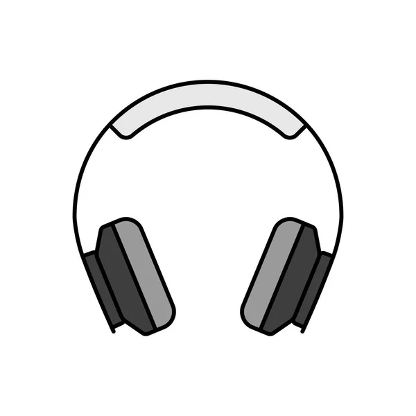 Oído Auriculares Vector Icono Escala Grises Símbolo Gráfico Para Música — Archivo Imágenes Vectoriales