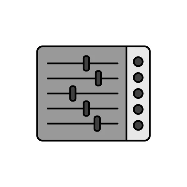 Mencampur Ikon Vektor Warna Konsol Grayscale Simbol Grafis Untuk Musik - Stok Vektor