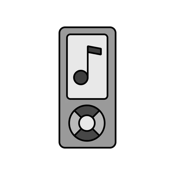 Mp3 Jugador Vector Color Icono Escala Grises Signo Musical Símbolo — Vector de stock