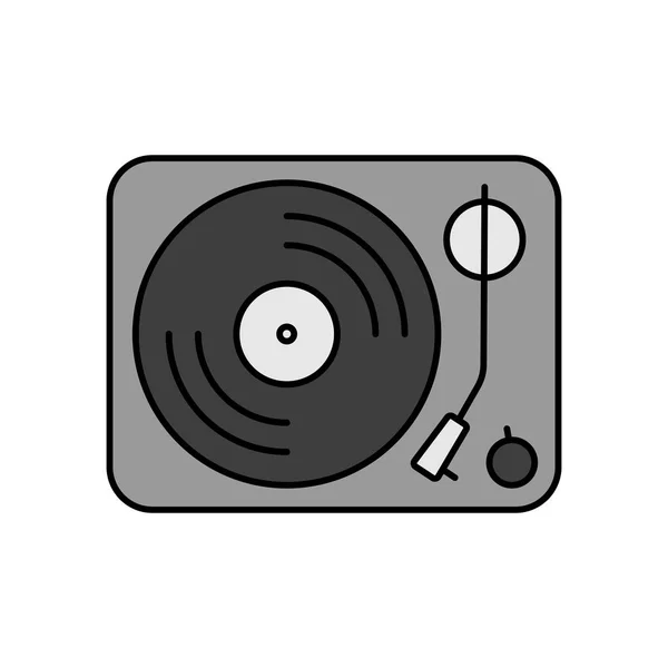 レコードプレーヤーのカラーベクトルグレースケールアイコン 音楽のサインだ 音楽やサウンドウェブサイトやアプリのデザイン アプリ Uiのためのグラフシンボル — ストックベクタ