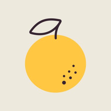 Orange vector icon. Graph symbol for food and drinks web site, apps design, mobile apps and print media, logo, UI