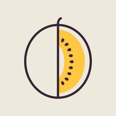 Melon vector icon. Graph symbol for food and drinks web site, apps design, mobile apps and print media, logo, UI