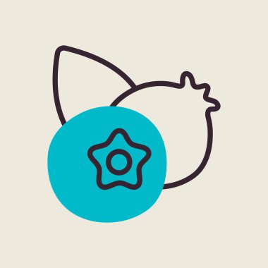 Forest berry sign. Blueberry vector icon. Graph symbol for food and drinks web site, apps design, mobile apps and print media, logo, UI