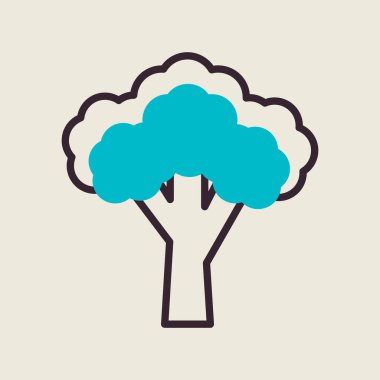 Brokoli izole tasarım vektör simgesi. Sebze işareti. Gıda ve içecek web sitesi için grafik sembolü, uygulama tasarımı, mobil uygulamalar ve yazdırma ortamı, logo, UI