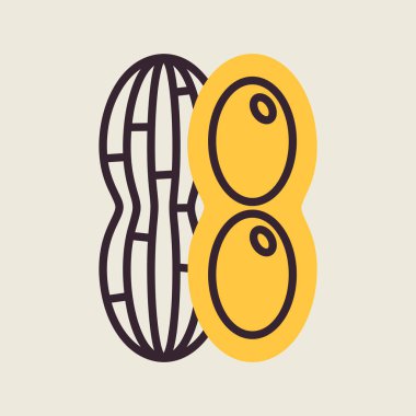 Peanut tasarım vektör simgesi izole edildi. Sebze işareti. Gıda ve içecek web sitesi için grafik sembolü, uygulama tasarımı, mobil uygulamalar ve yazdırma ortamı, logo, UI