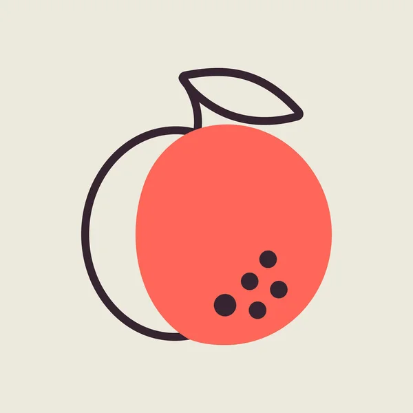 Peach Vector Icon Graph Symbol Food Drinks Web Site Apps — Archivo Imágenes Vectoriales
