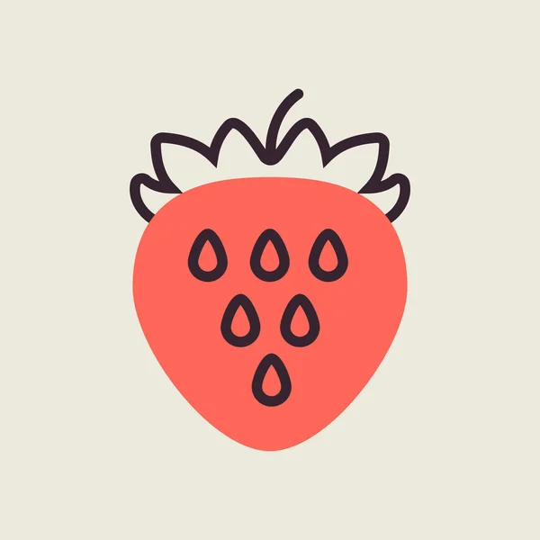 Strawberry Vector Icon Graph Symbol Food Drinks Web Site Apps — Stock Vector