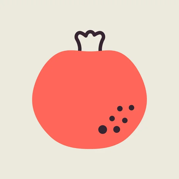 Garnet Pomegranate Vector Icon Graph Symbol Food Drinks Web Site — Vector de stock