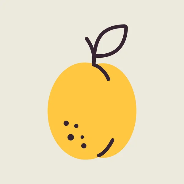 Apricot Vector Icon Graph Symbol Food Drinks Web Site Apps — Vetor de Stock