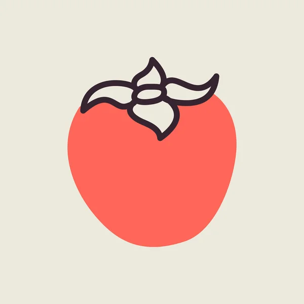 Persimmon Kaki Sharon Fruit Vector Icon Graph Symbol Food Drinks — Vector de stock