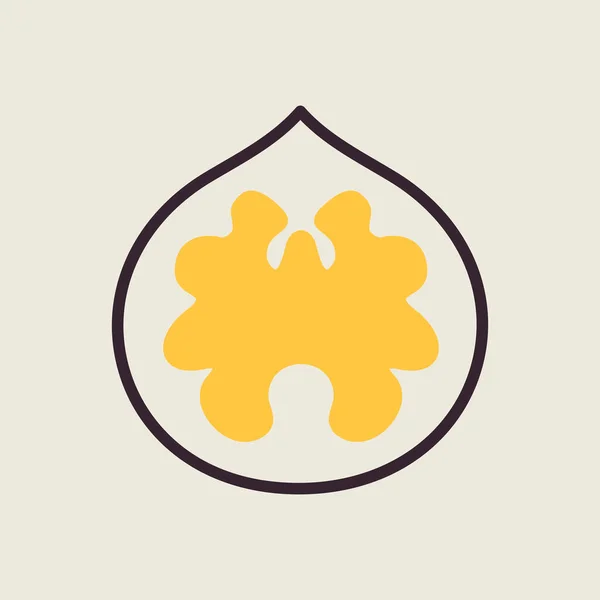 Walnut Vector Icon Graph Symbol Food Drinks Web Site Apps — Vector de stock