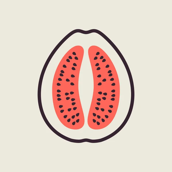 Guava Tropical Fruit Vector Icon Graph Symbol Food Drinks Web — Stock vektor
