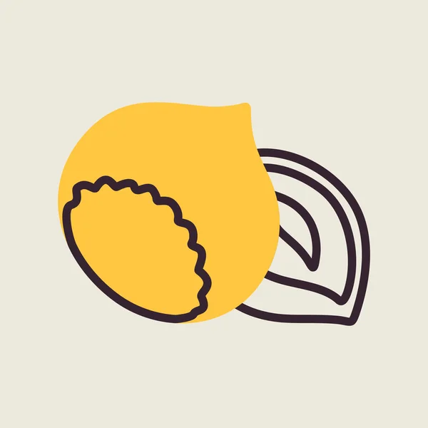 Hazelnut Vector Icon Graph Symbol Food Drinks Web Site Apps — 图库矢量图片