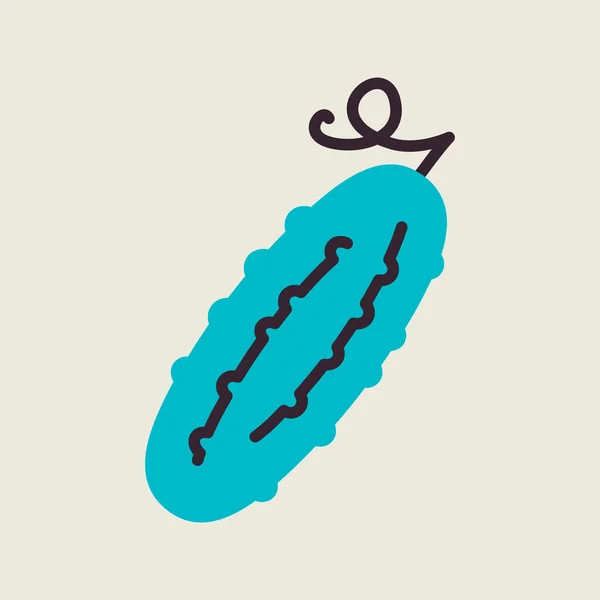 Изолированная Огуречная Иконка Вектора Дизайна Овощной Знак Графический Символ Пищевых — стоковый вектор