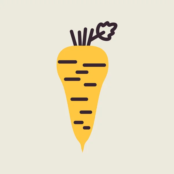 Parsnip Root Isolated Vector Icon Vegetable Sign Graph Symbol Food — Stock Vector