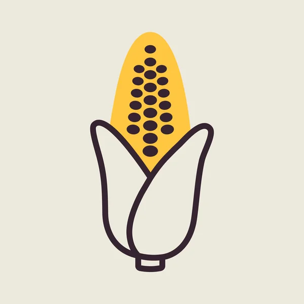 Corncob隔离向量图标 蔬菜标志 食品和饮料网站 应用程序设计 移动应用程序和印刷媒体 用户界面的图形符号 — 图库矢量图片