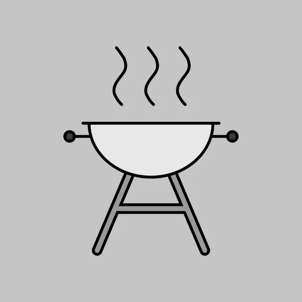 Grill Bbq Cookout Vektor Graustufen Symbol Grafiksymbol Zum Kochen Von — Stockvektor
