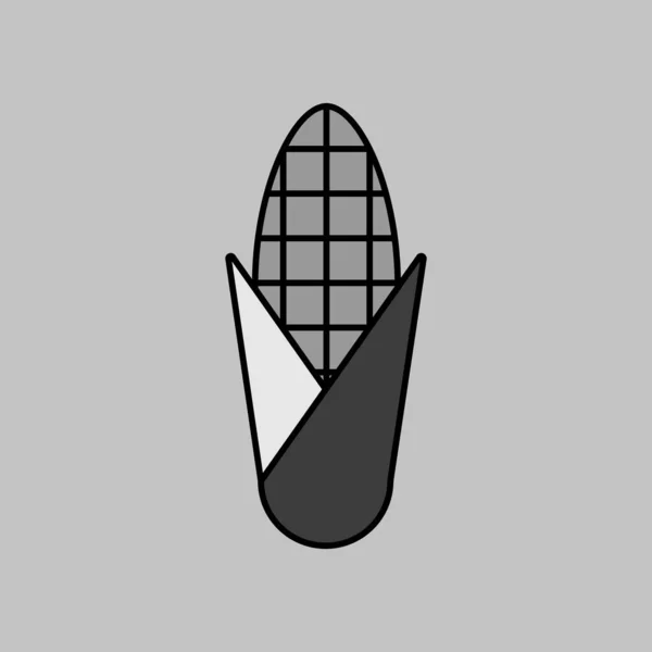 Значок Вектора Серого Кукурузника Гриль Барбекю Знак Барбекю Овощи Графический — стоковый вектор