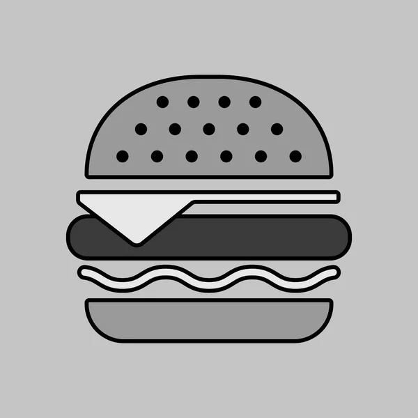 Значок Векторного Серого Гамбургера Знак Фаст Фуда Графический Символ Приготовления — стоковый вектор