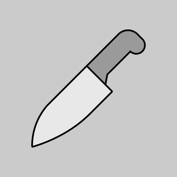 シェフキッチンナイフベクトルグレースケールアイコン かわいい 台所用品 ウェブサイトのデザイン アプリ Uiを調理するためのグラフシンボル — ストックベクタ