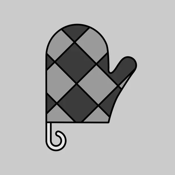 Närbild Kök Skyddande Handske Vektor Gråskala Ikon Diagram Symbol För — Stock vektor