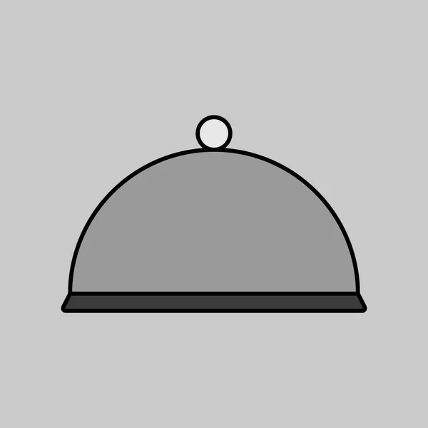 Клош Векторный Значок Оттенках Серого Подносе Кухонный Прибор Графический Символ — стоковый вектор