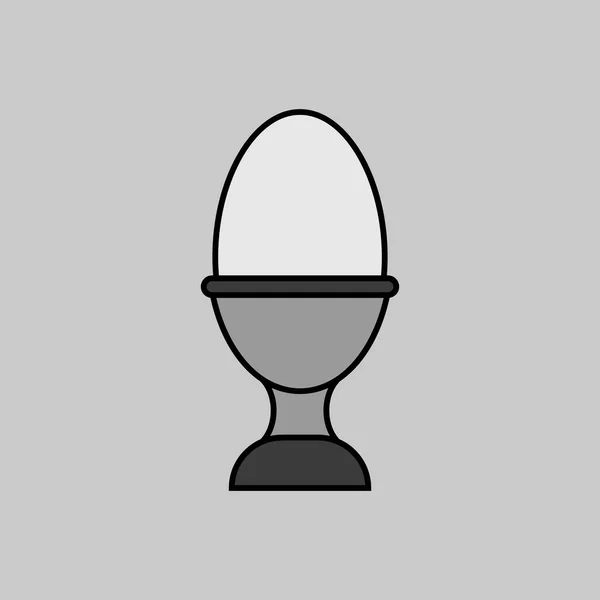 Yumurta Kabı Taşıyıcı Gri Ölçekli Bir Ikonda Rafadan Yumurta Mutfak — Stok Vektör