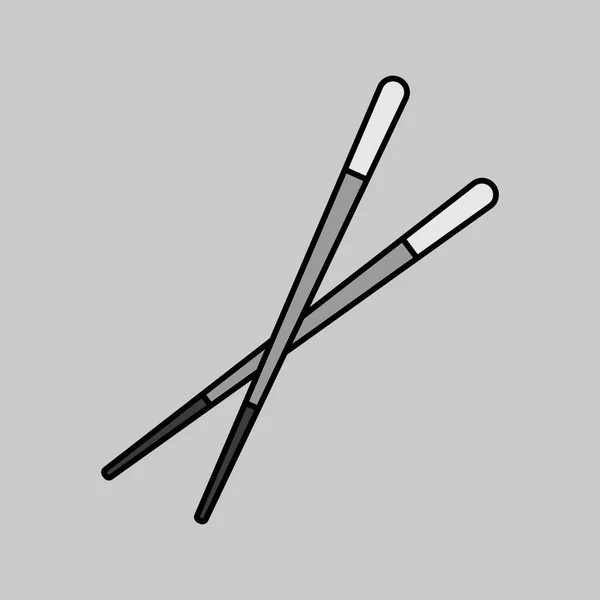 Chinese Chopsticks Chop Sticks Vector Grayscale Icon Kitchen Appliance Graph — Stock Vector