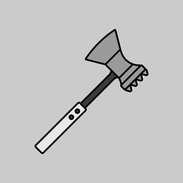 Meat Hammer Vector Grayscale Icon 사이트 디자인 요리하기 그래프 — 스톡 벡터