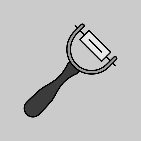 Schäler Vektor Graustufensymbol Kartoffelschäler Schild Küchengerät Grafik Symbol Für Das — Stockvektor
